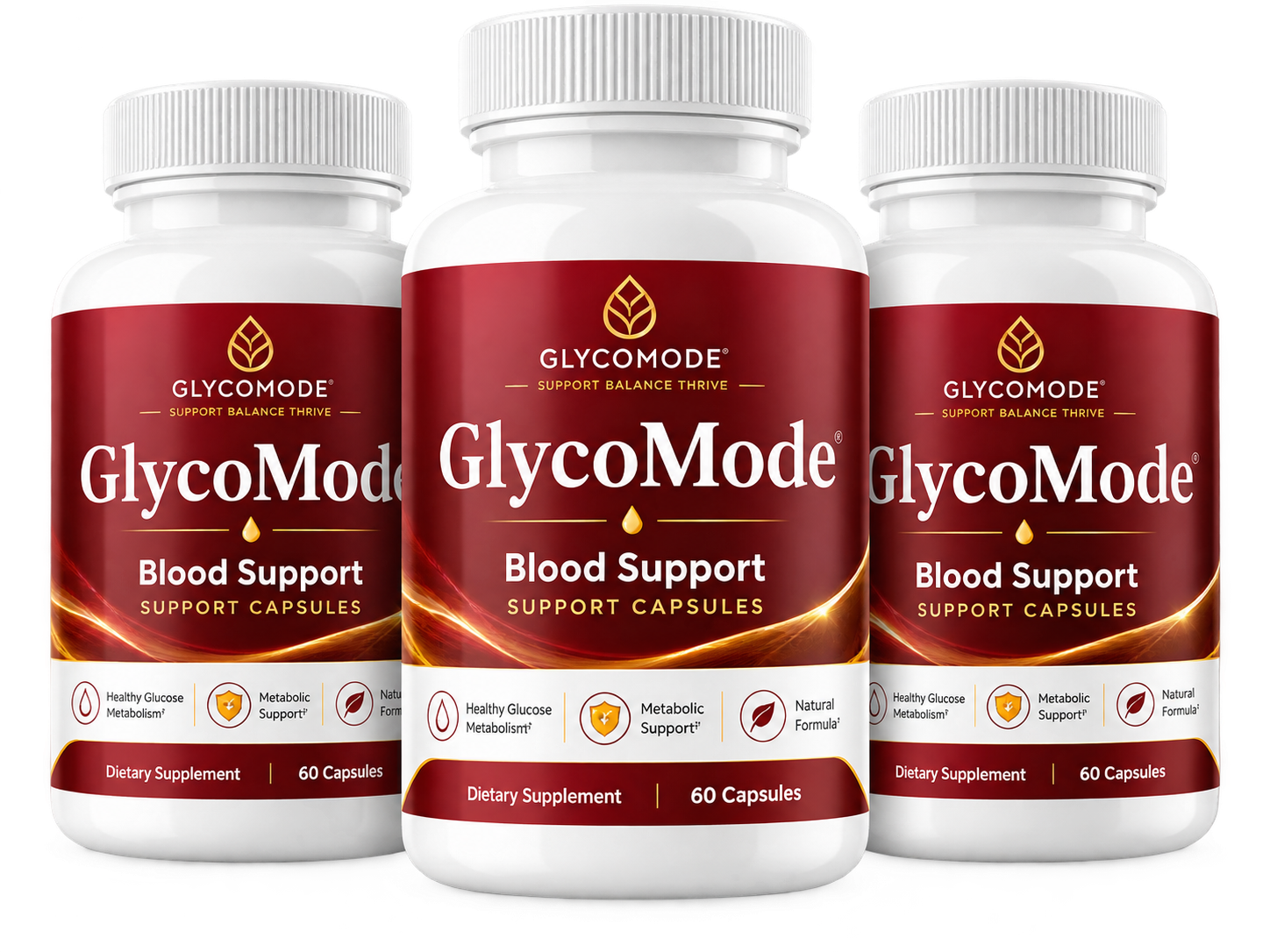 Three bottles of GlycoMode Blood Support