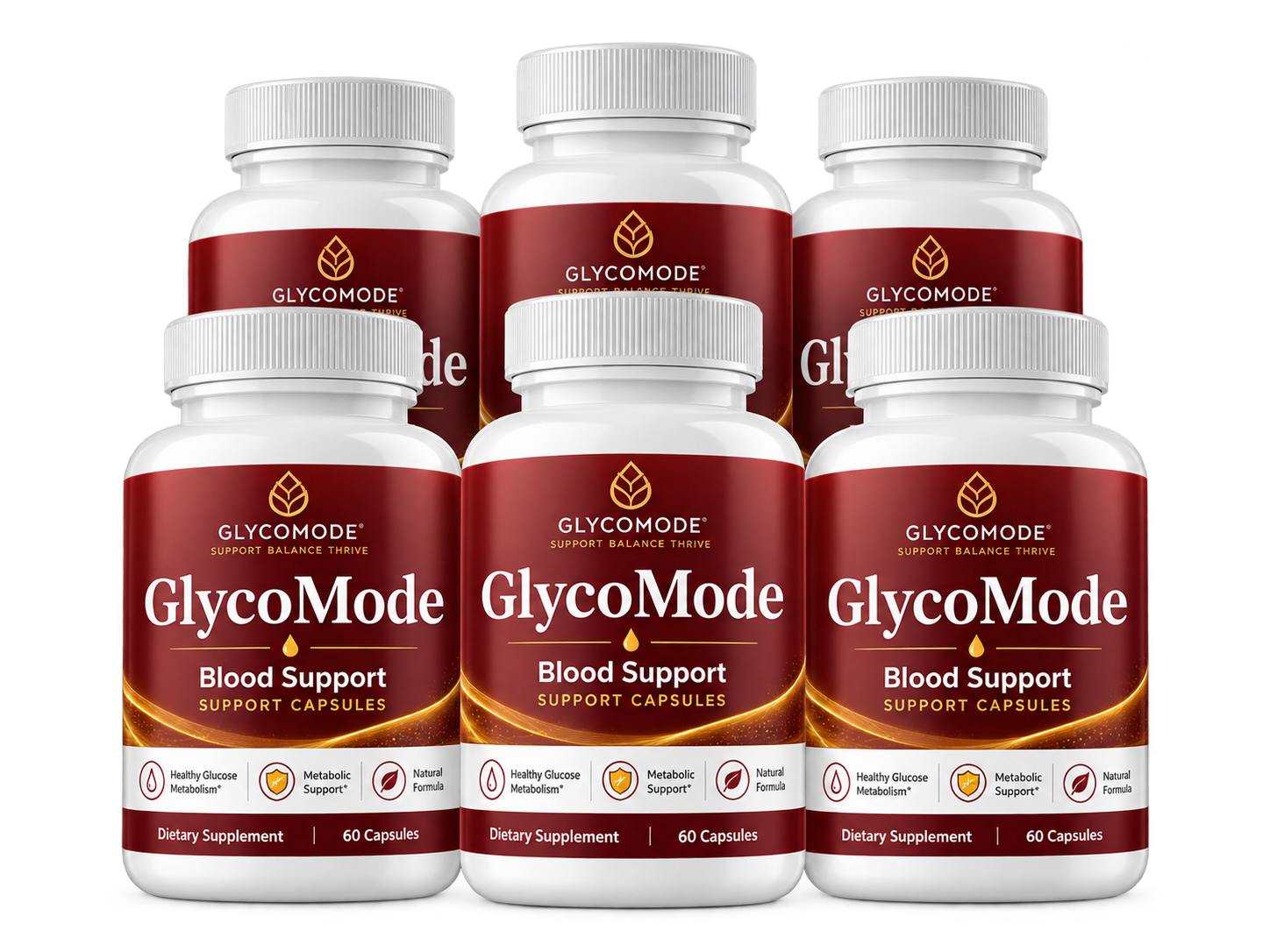 Six bottles of GlycoMode Blood Support